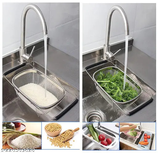 ADJUSTABLE OVER THE SINK STRAINER BASKET