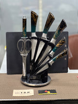 HIGH QUALITY BASS KNIFE SET GREENISH WITH GOLDEN LINES