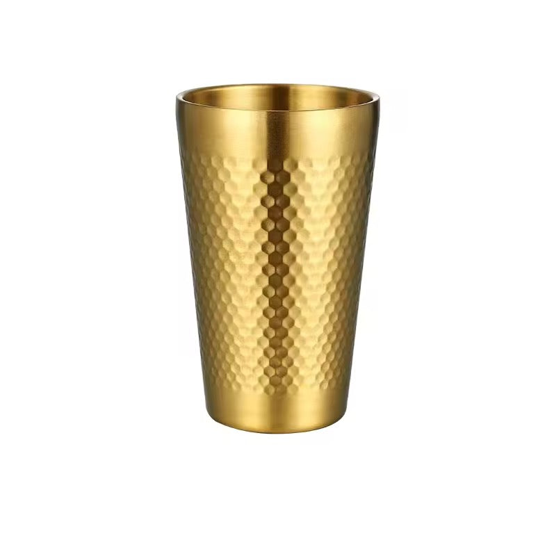 304 Stainless Steel Double Walled Hammered Style Glass 1Pc