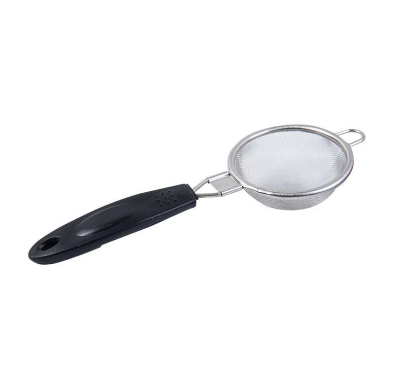 Stainless Steel Black Handle Tea Strainers