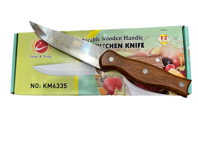 Hard Durable Wooden Handle Stainless Steel Kitchen Knife KM6335