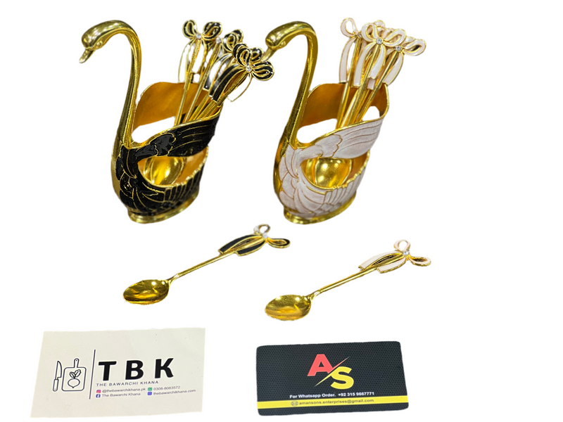 ELEGANT STYLE STAINLESS STEEL SWAN TEA SPOON SET