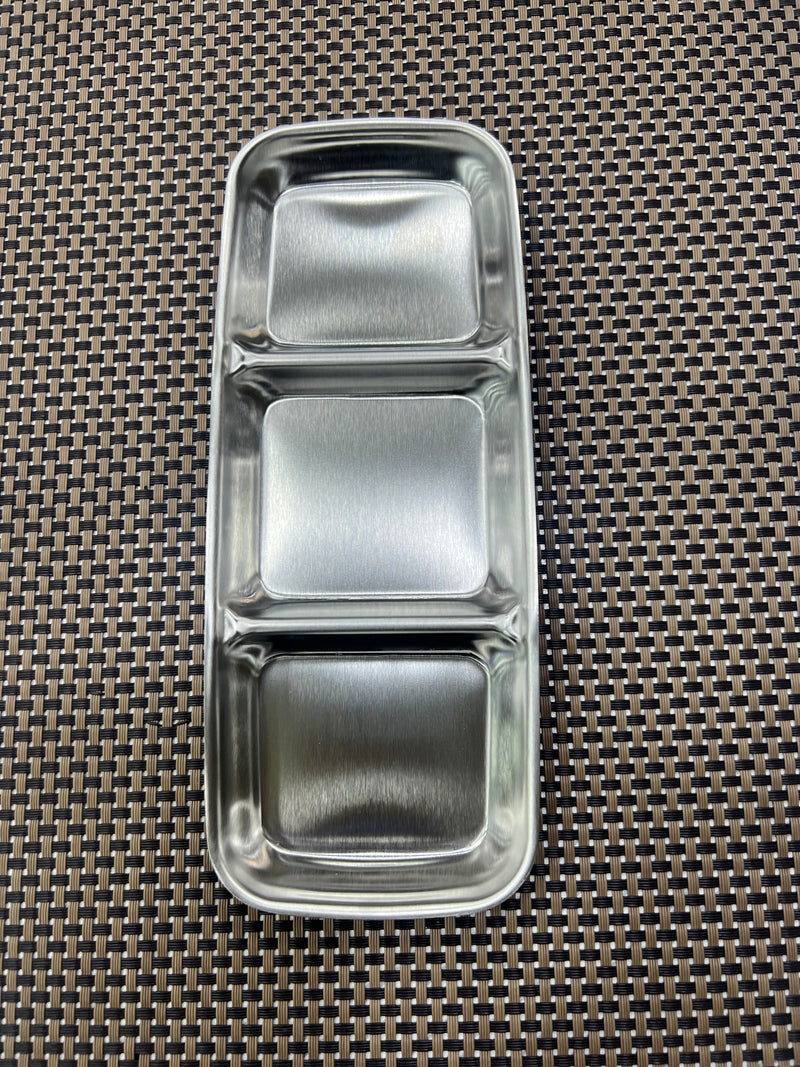 Stainless Steel Divided Sauce Plate 1 2 AND 3 CELLS