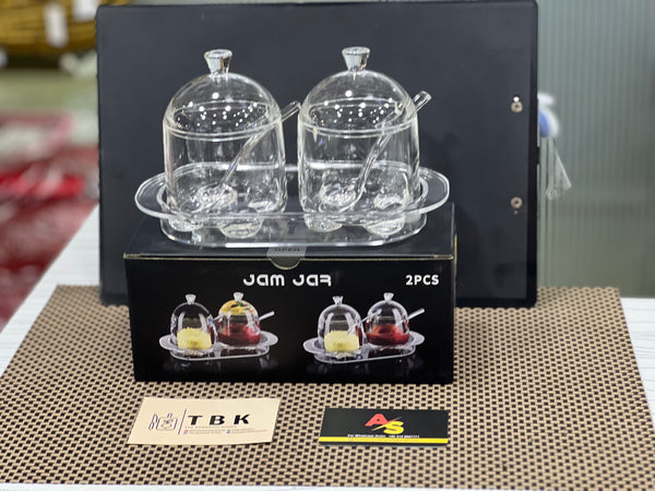 HIGH QUALITY 2PCS JAM JARS ACRYLIC F2797