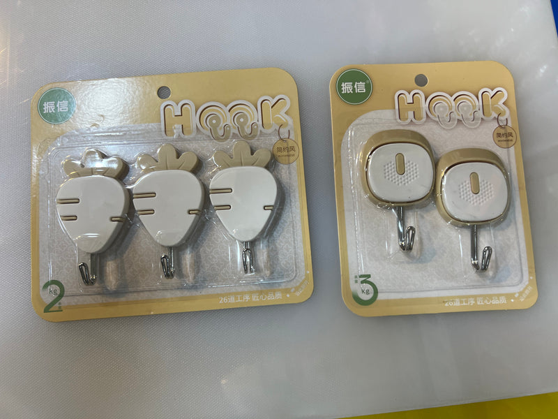 STICKY 3 AND 2 PCS WALL HOOKS