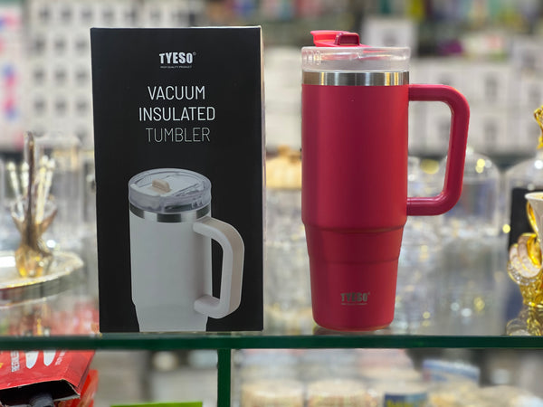 TYESO LARGE VACUUM INSULATED COFFEE CUP 900ML STAINLESS STEEL THERMAL FLASK TUMBLER WATER BOTTLE ICE COOL CAR CUP