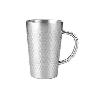 Stainless Steel 304 Double Walled Cup Glass Silver