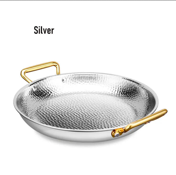 Korean fried chicken plate frying pan Spanish seafood rice pot double ear thickened stainless steel seafood stewed rice pot