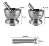 Stainless Steel Spice Pestle and Mortar Set - Durable, Ergonomic Design for Grinding Herbs, Spices and Pills