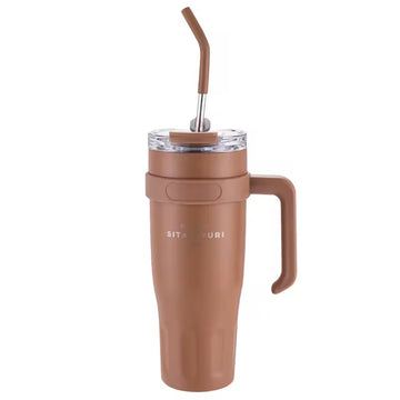 Sitarayuri 50OZ 1478ML Stainless Steel Tumbler With Steel Straw Spill Proof
