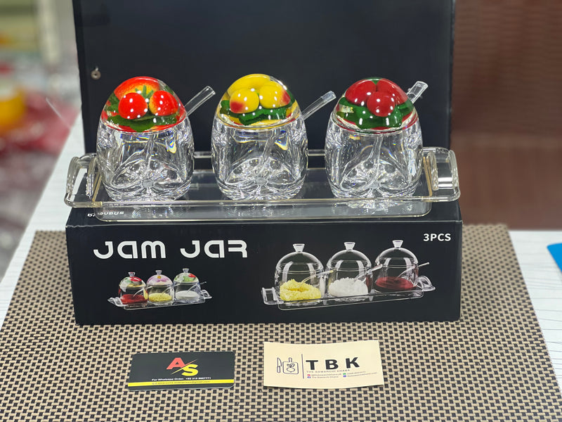 SET OF 3 HIGH QUALITY JAM JARS F1942S3