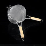 STAINLESS STEEL FRY STRAINERS W/HANDLE 18,21,25CM