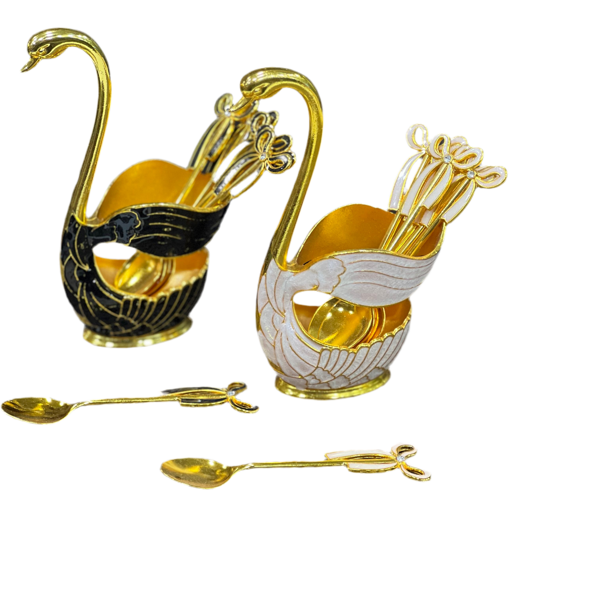 ELEGANT STYLE STAINLESS STEEL SWAN TEA SPOON SET