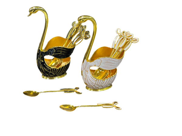 ELEGANT STYLE STAINLESS STEEL SWAN TEA SPOON SET