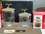 ACRYLIC AIRTIGHT JARS WITH DEER STYLE 1Pc