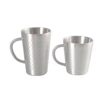 Stainless Steel 304 Double Walled Cup Glass Silver