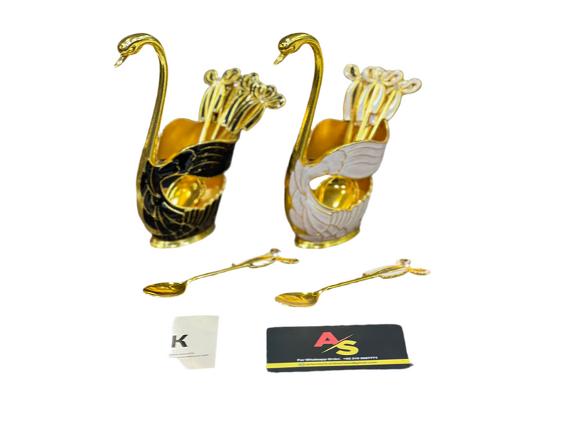 ELEGANT STYLE STAINLESS STEEL SWAN TEA SPOON SET