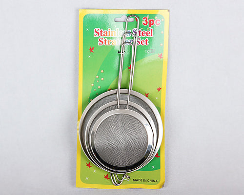 SET OF 3 STAINLESS STEEL TEA STRAINERS