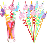 SET OF 4 UNICORN STYLE REUSABLE STRAWS