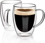 DOUBLE WALLED INSULATED GLASS MUG 350ML AND 450ML