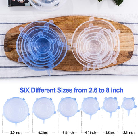 Silicone Stretchable Cover Lids Pack of 6