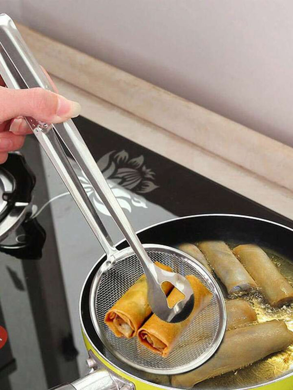 STAINLESS STEEL KITCHEN STRAINER LADLE FOR FRYING AND FILTERING OIL E6718