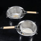 STAINLESS STEEL FRY STRAINERS W/HANDLE 18,21,25CM