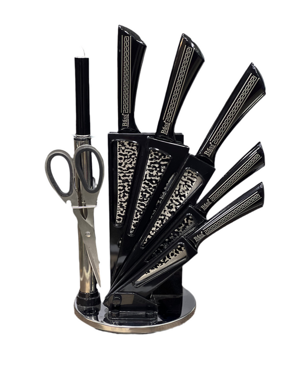 VERSACE DESIGN HIGH QUALITY BASS KNIFE SET BLACK COLOR