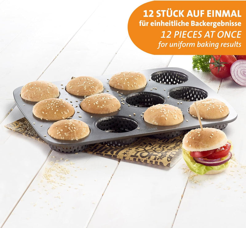 Burger Bun Baking Tin MINI for 12 pcs