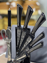 VERSACE DESIGN HIGH QUALITY BASS KNIFE SET BLACK COLOR