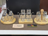 SHENGYA TOP CHOICE CRUET SET 4PCS WITH WOODEN HOLDER