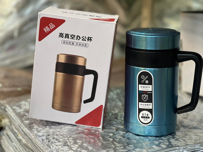 DOUBLE WALLED STAINLESS STEEL 500ML HOT AND COLD WITH HANDLE MUG 1849