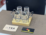 SHENGYA TOP CHOICE CRUET SET 4PCS WITH WOODEN HOLDER