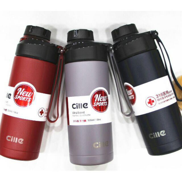 Cille 520ML Stainless Steel Insulated Water Bottle Leakproof Travel Vacuum Flask