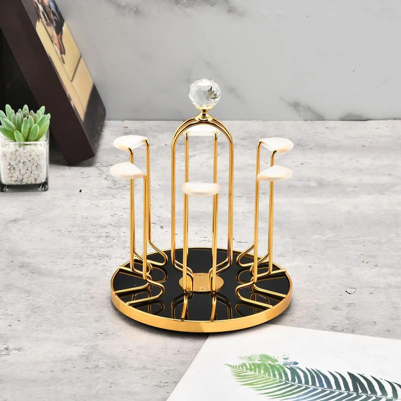 Rotating Glass Stand Elegant Style Glass Holder Storage Rack