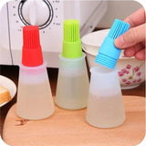 Portable Silicone Oil Bottle With Brush Kitchen Baking Tool