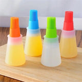 Portable Silicone Oil Bottle With Brush Kitchen Baking Tool