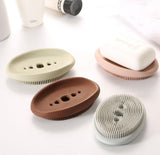 Multifunctional Soap Bath Brush Silicone Soap Dish Bathroom Soap Dish With Drain Water