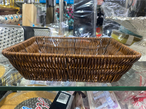 Rectangular Wicker Bread Basket  Tabletop Food Fruit Vegetables Serving Baskets Trays