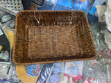 Rectangular Wicker Bread Basket  Tabletop Food Fruit Vegetables Serving Baskets Trays