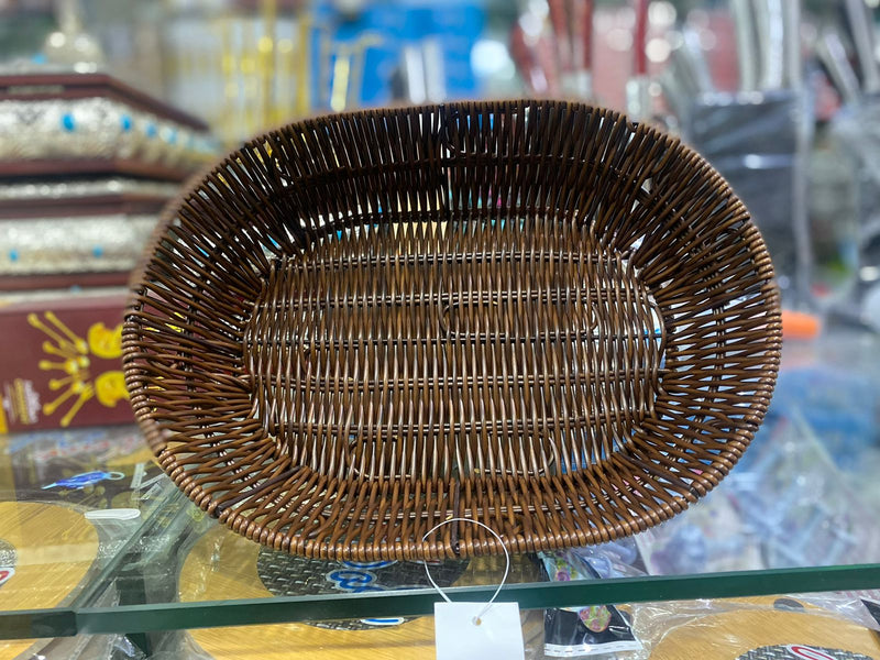 Oval Wicker Bread Basket  Tabletop Food Fruit Vegetables Serving Baskets Trays