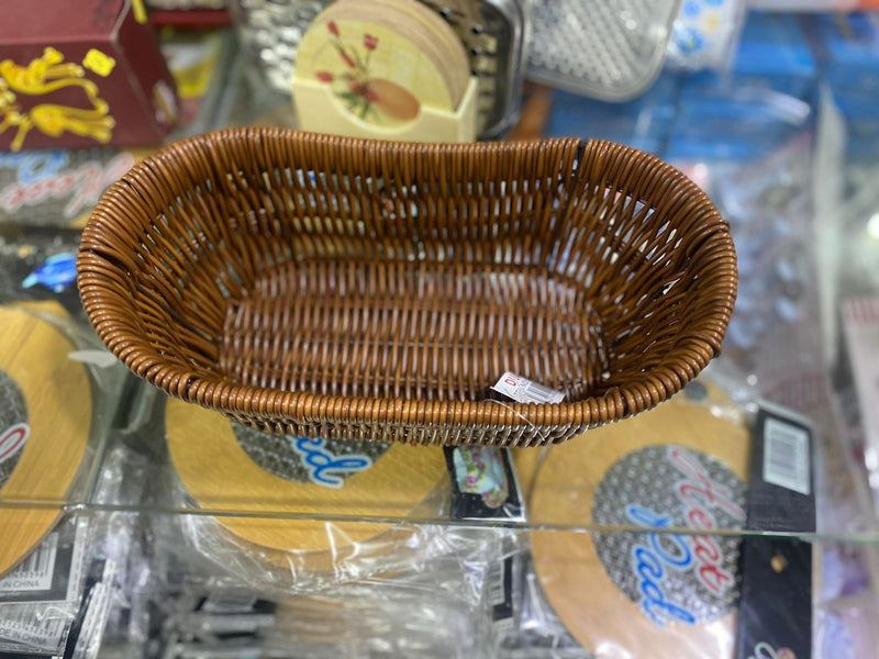 Oval Wicker Bread Basket  Tabletop Food Fruit Vegetables Serving Baskets Trays