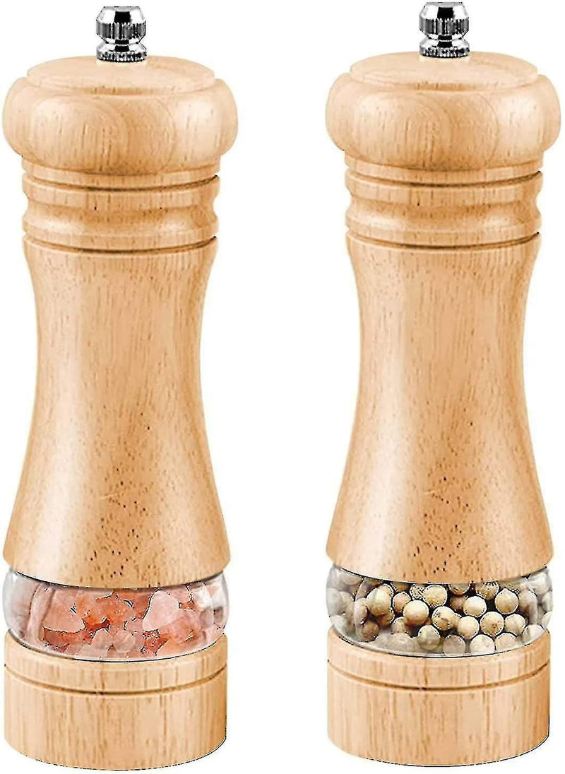 Large Salt And Pepper Grinder Solid Wood Pepper Mill with Strong Adjustable Ceramic Grinder