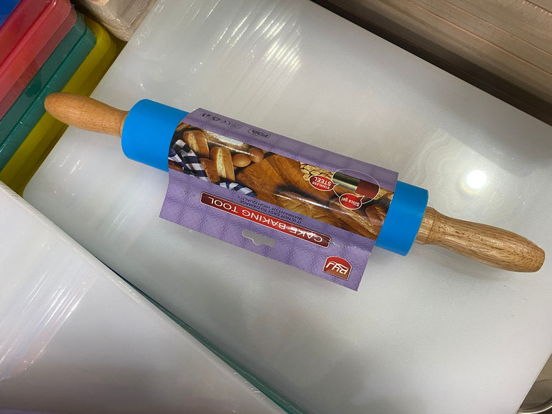 Silicone Rolling Pin With Wooden Handles