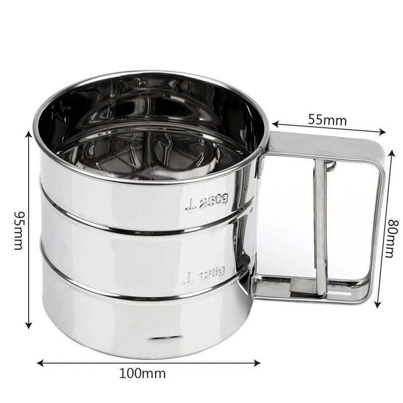 Stainless Steel Cup Bakeware Shaker Powder Flour Sieve Cup CANECA