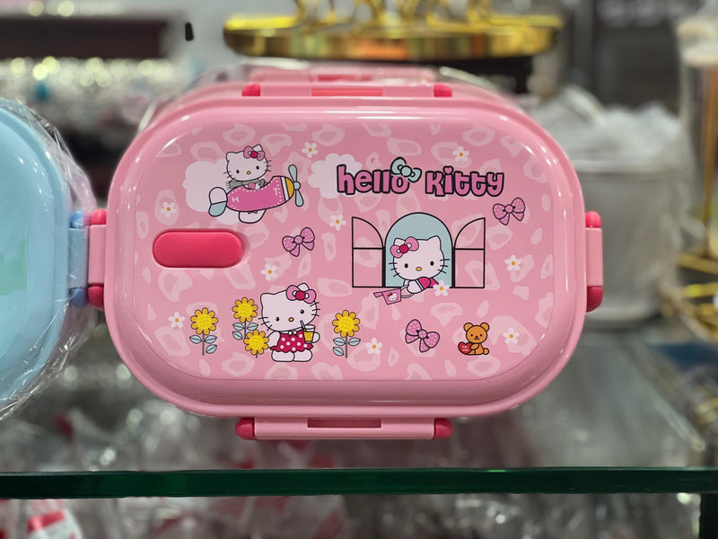 Adorable Cartoon Stainless Steel Lunch Box WITH STEEL SPOON AND CHOPSTICK 113A