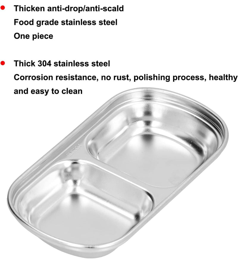 Stainless Steel Divided Sauce Plate 1 2 AND 3 CELLS