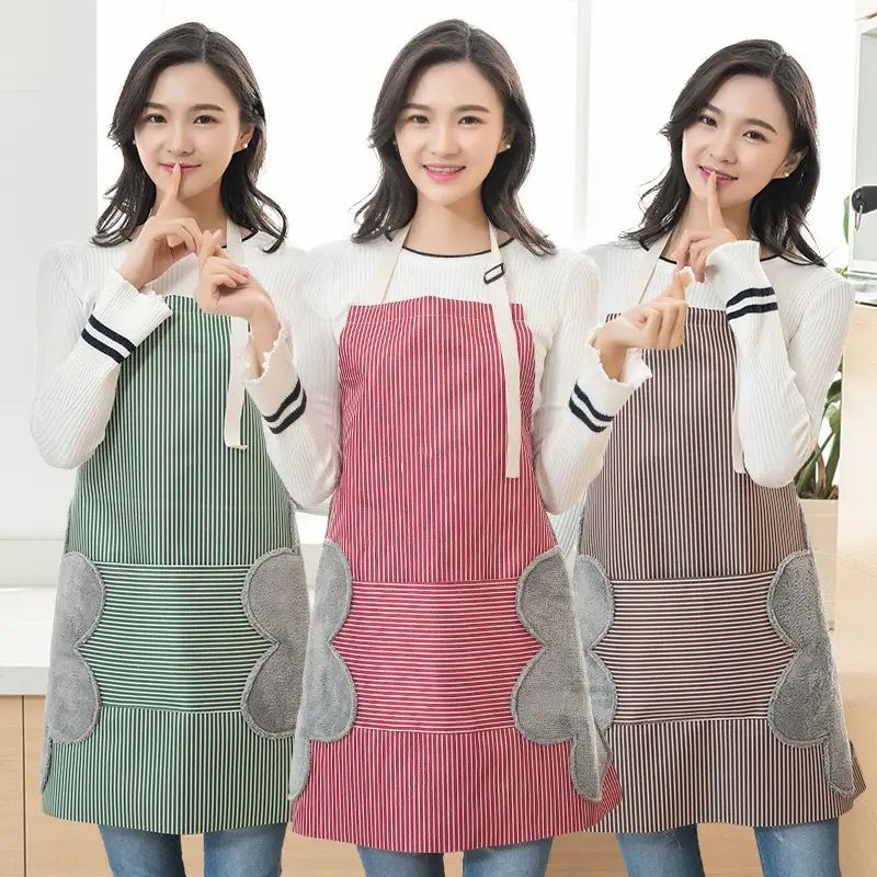 Hand Wiping Waterproof Kitchen Apron Wipeable Oil Resistant Apron