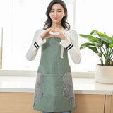 Hand Wiping Waterproof Kitchen Apron Wipeable Oil Resistant Apron