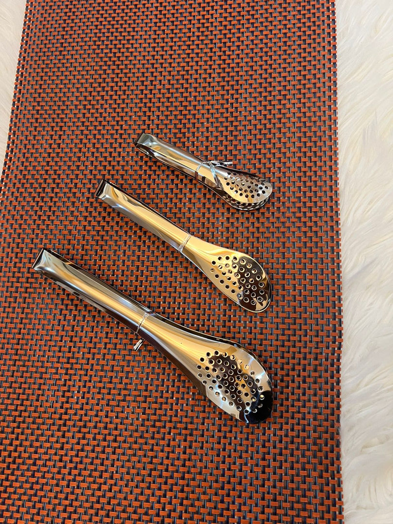 Stainless Steel Tongs With Holes Available in 3 Sizes